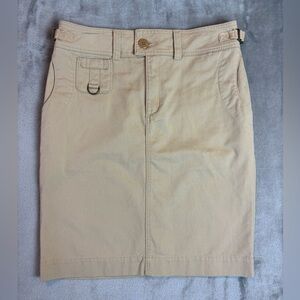 Ralph Lauren Sport Khaki Cotton Utility Skirt Sz 6 Adjustable Belt Pockets